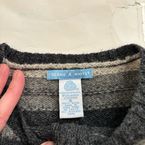 VINTAGE DEANE AND WHITE PURE NEW WOOL ZIP-UP SWEATER CARDIGAN WOMEN SIZE SMALL - Picture 10 of 10